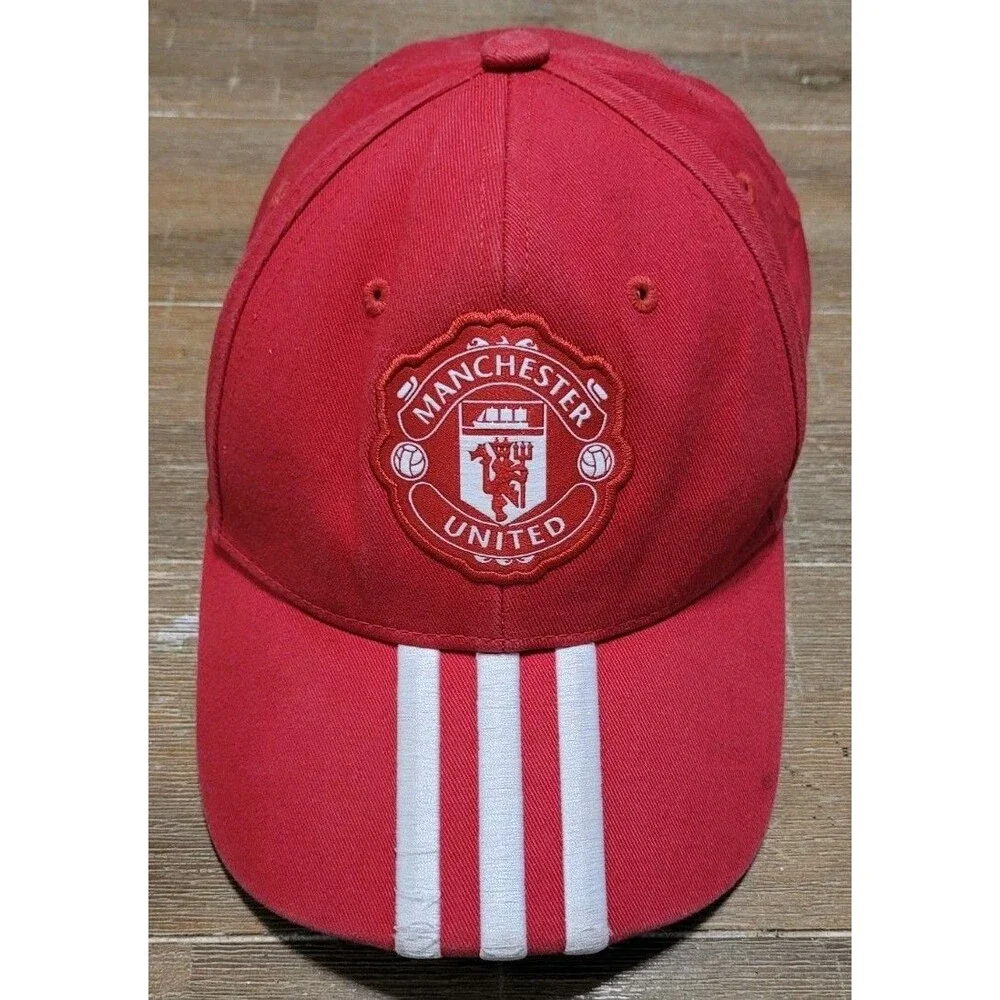 Manchester United Hat Strapback Adidas Red Soccer Premier League Youth Cap